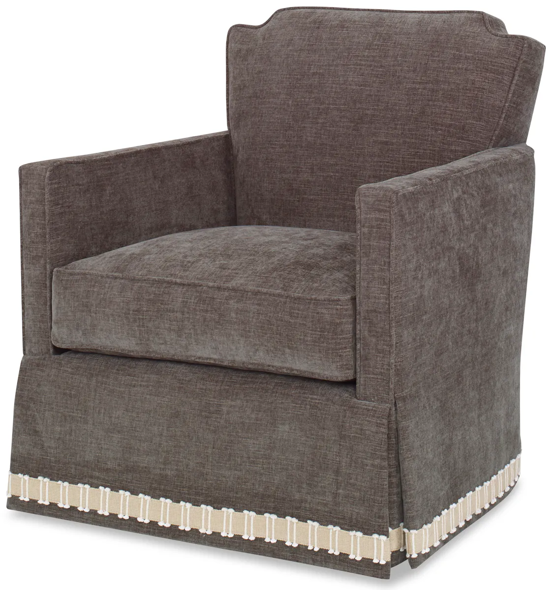 Ambella Home 436-00 Elise Swivel Chair Skirted Ambella Home 436-00 Elise Swivel Chair Skirted