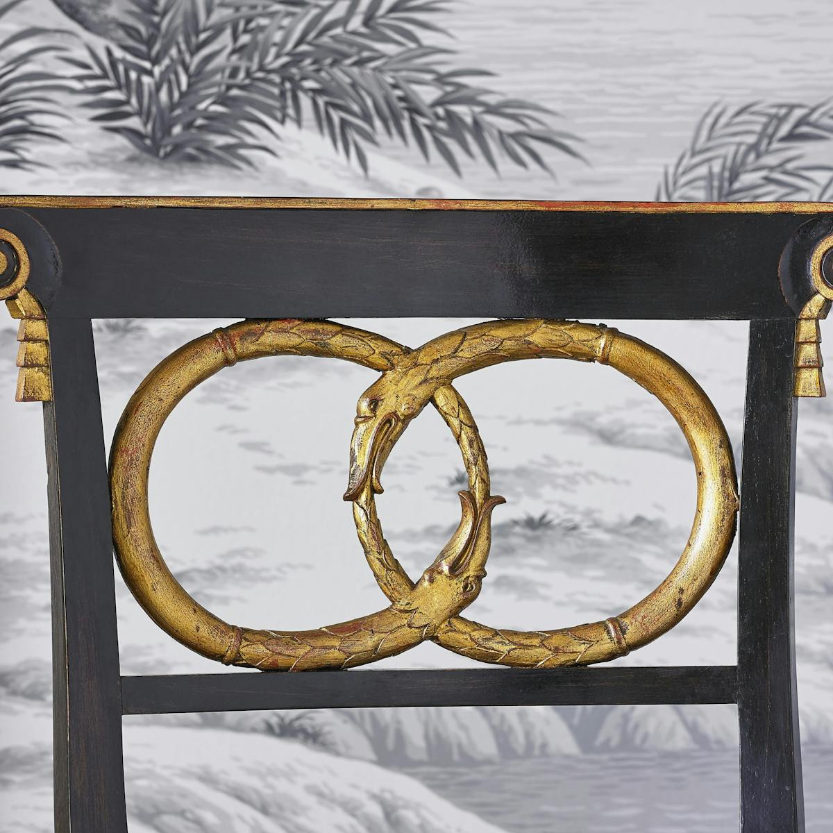 Ambella Home 58012-700-001 Dolphin Chair Black / Gold Ambella Home 58012-700-001 Dolphin Chair Black / Gold