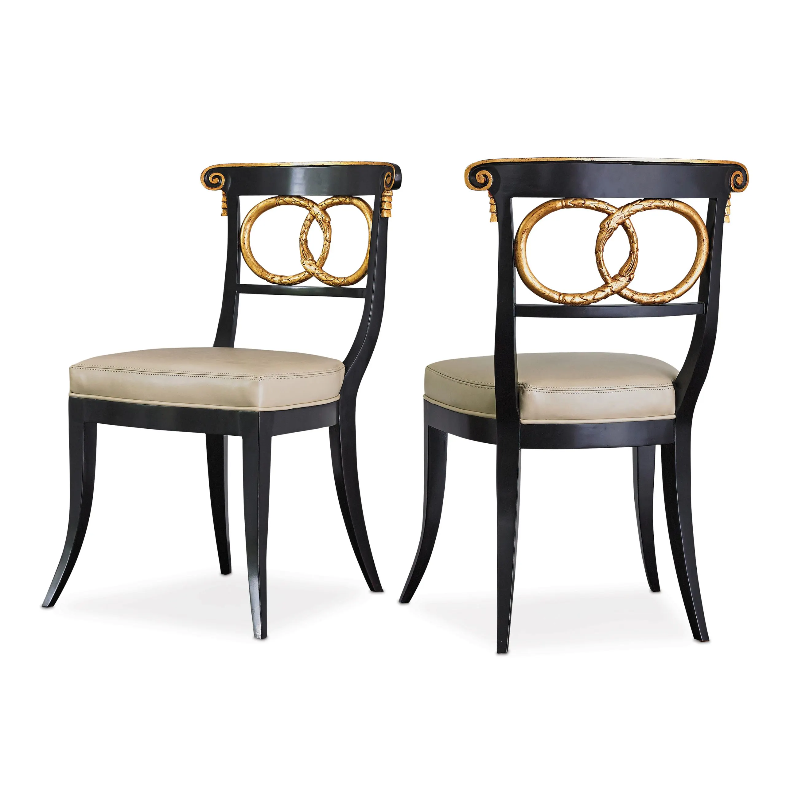 Ambella Home 58012-700-001 Dolphin Chair  Black / Gold