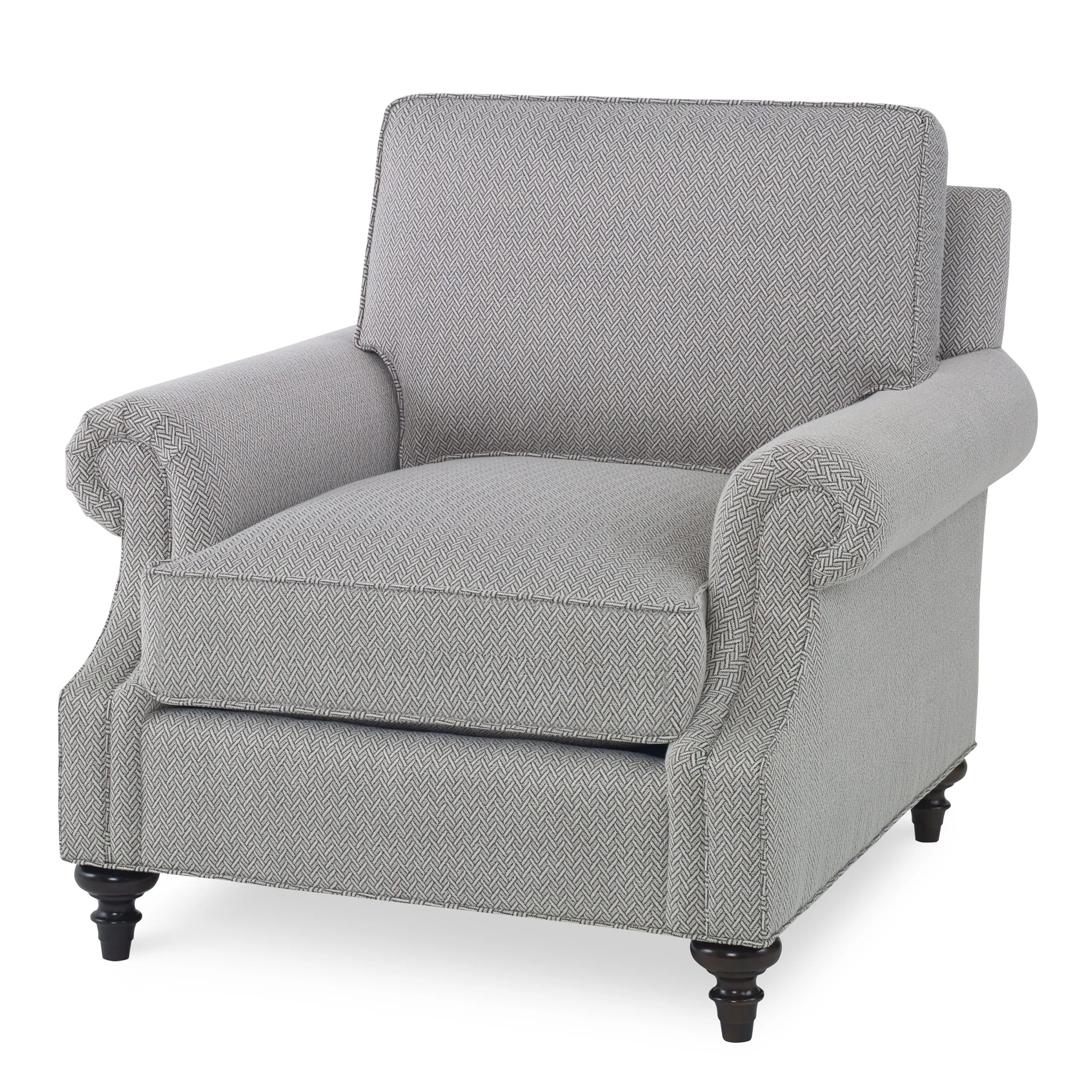 Ambella Home 9001-11 Custom Value Chair Sloped Roll Arm