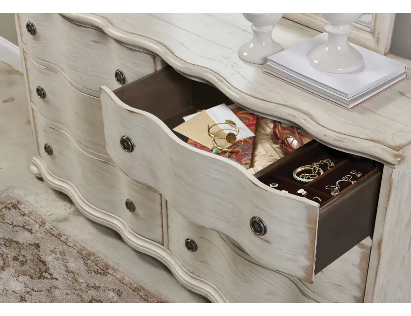 American Drew 309-130C Helene Six Drawer Dresser - Creme American Drew 309-130C Helene Six Drawer Dresser - Creme