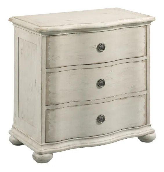 American Drew 309-420C Helene Three Drawer Nightstand - Creme American Drew 309-420C Helene Three Drawer Nightstand - Creme