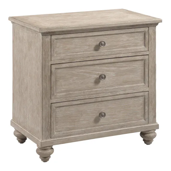 American Drew 309-421B Miriam Three Drawer Straight Nightstand - Breve American Drew 309-421B Miriam Three Drawer Straight Nightstand - Breve