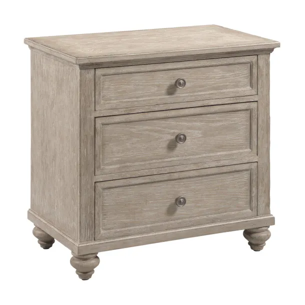 American Drew 309-421B Miriam Three Drawer Straight Nightstand - Breve American Drew 309-421B Miriam Three Drawer Straight Nightstand - Breve