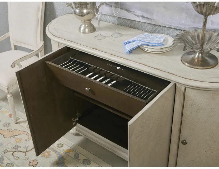 American Drew 309-850C Picard Curved Buffet - Creme American Drew 309-850C Picard Curved Buffet - Creme