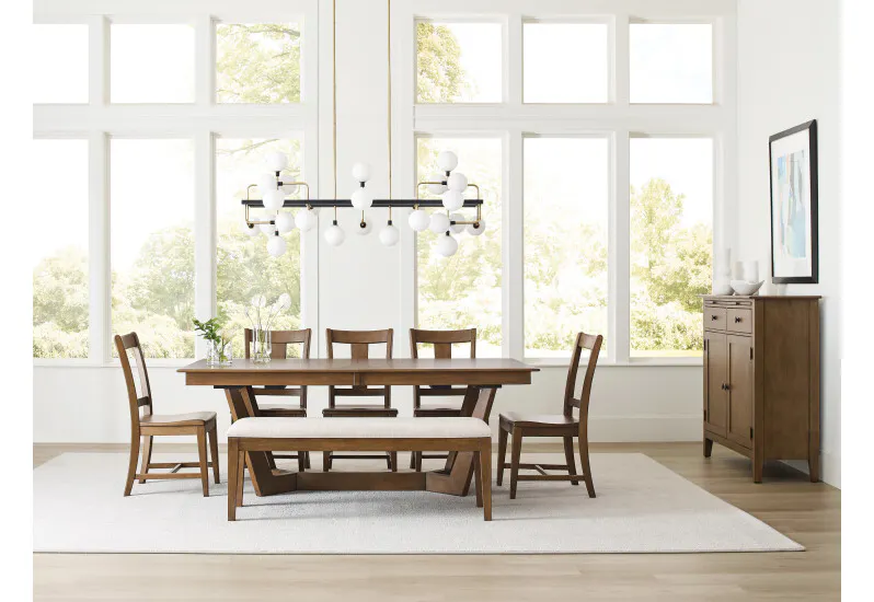 Kincaid Furniture 317-747LP 80" Rectangular Trestle Table Pkg, Latte Kincaid Furniture 317-747LP 80" Rectangular Trestle Table Pkg, Latte