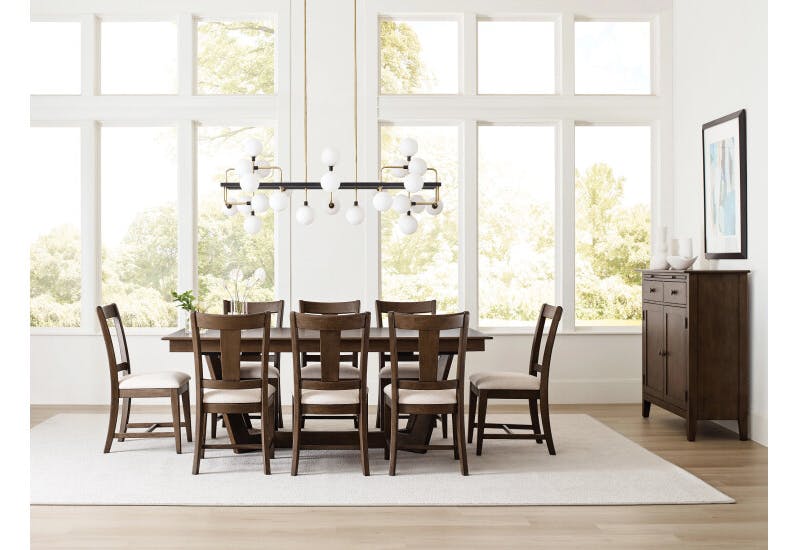 Kincaid Furniture 317-747MP 80" Rectangular Trestle Table Pkg, Mocha Kincaid Furniture 317-747MP 80" Rectangular Trestle Table Pkg, Mocha