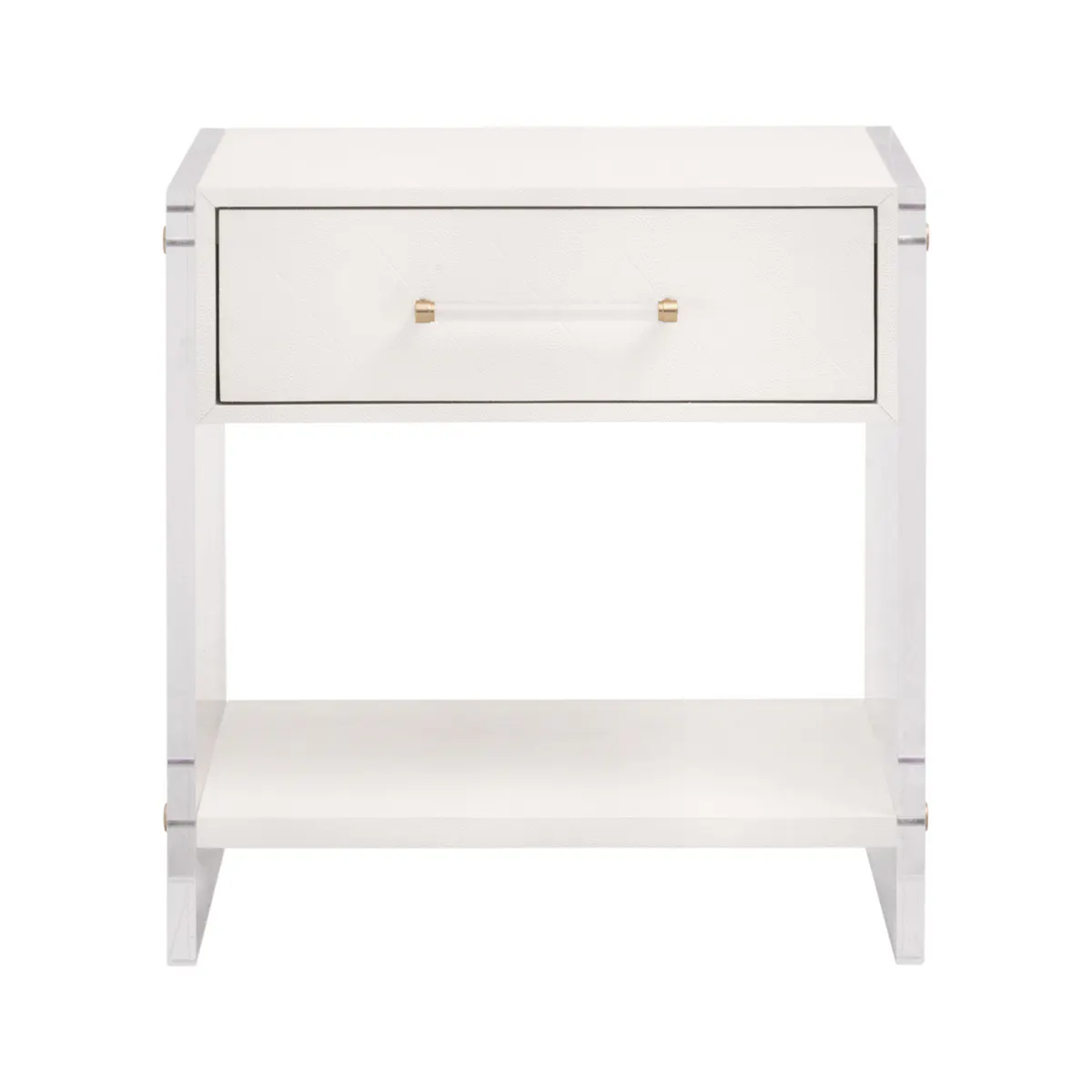 Essentials For Living 6160.PRL-SHG/BBRS Sonia Shagreen 1-Drawer Nightstand Brass