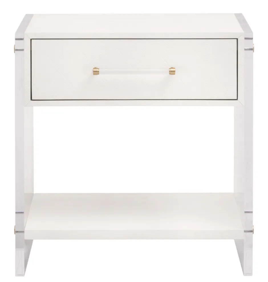 Essentials For Living 6160.PRL-SHG/BBRS Sonia Shagreen 1-Drawer Nightstand Brass Essentials For Living 6160.PRL-SHG/BBRS Sonia Shagreen 1-Drawer Nightstand Brass