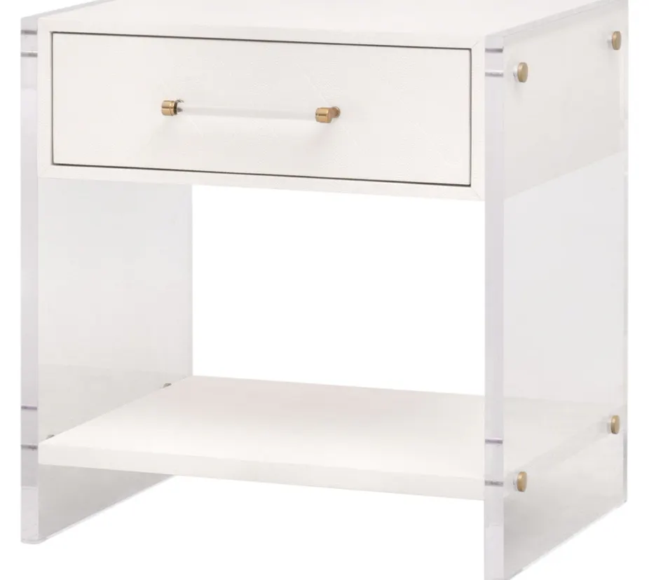 Essentials For Living 6160.PRL-SHG/BBRS Sonia Shagreen 1-Drawer Nightstand Brass Essentials For Living 6160.PRL-SHG/BBRS Sonia Shagreen 1-Drawer Nightstand Brass