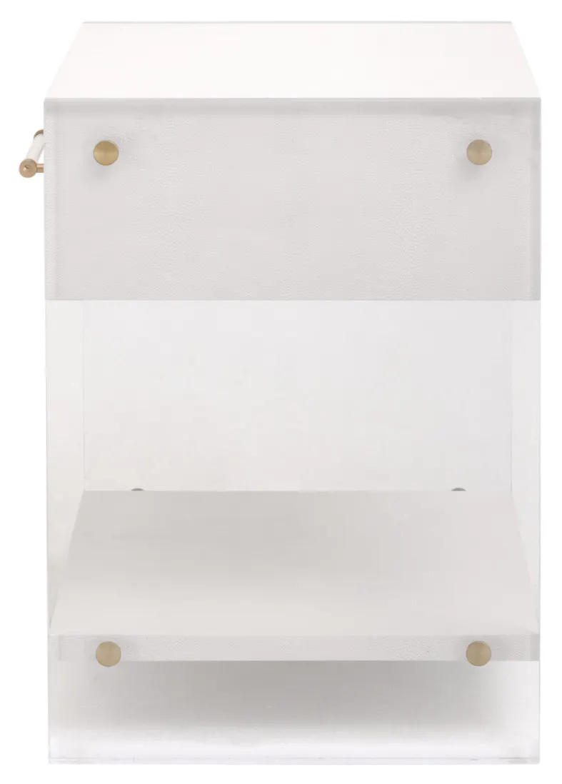 Essentials For Living 6160.PRL-SHG/BBRS Sonia Shagreen 1-Drawer Nightstand Brass Essentials For Living 6160.PRL-SHG/BBRS Sonia Shagreen 1-Drawer Nightstand Brass