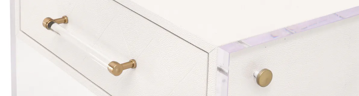 Essentials For Living 6160.PRL-SHG/BBRS Sonia Shagreen 1-Drawer Nightstand Brass Essentials For Living 6160.PRL-SHG/BBRS Sonia Shagreen 1-Drawer Nightstand Brass