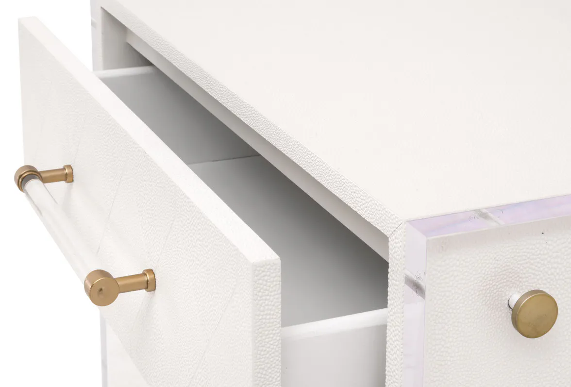 Essentials For Living 6160.PRL-SHG/BBRS Sonia Shagreen 1-Drawer Nightstand Brass Essentials For Living 6160.PRL-SHG/BBRS Sonia Shagreen 1-Drawer Nightstand Brass