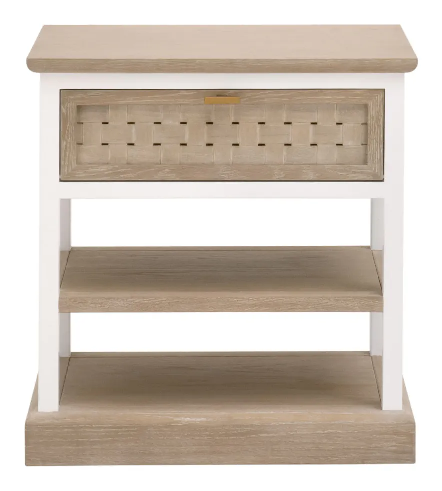 Essentials For Living 8081-1.SGRY-OAK/WPO Weave 1-Drawer Side Table Essentials For Living 8081-1.SGRY-OAK/WPO Weave 1-Drawer Side Table