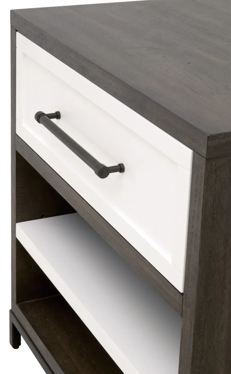 Essentials For Living 6139.BBRN/WHT-AB WRENN 1-Drawer Nightstand Essentials For Living 6139.BBRN/WHT-AB WRENN 1-Drawer Nightstand
