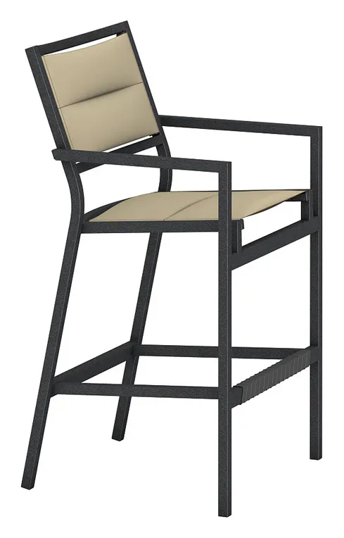 Tropitone 591026PS Cabana Club Padded Sling Stationary Bar Stool Tropitone 591026PS Cabana Club Padded Sling Stationary Bar Stool