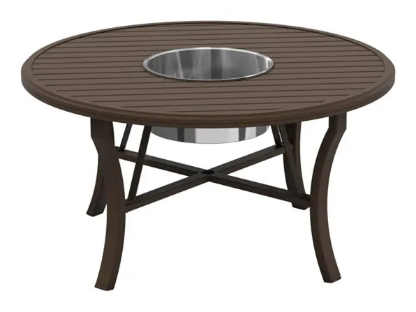 Tropitone 401154BRBK Fire Round Banchetto 54 inch Dining Height Beverage Bucket Table Tropitone 401154BRBK Fire Round Banchetto 54 inch Dining Height Beverage Bucket Table