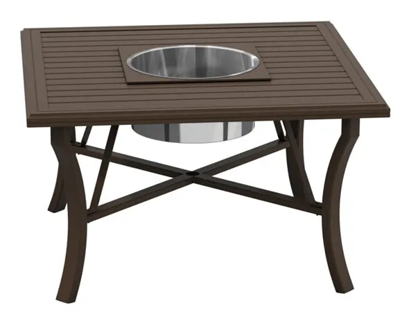 Tropitone 401158BRBK Fire Square Banchetto 48 inch Dining Height Beverage Bucket Table Tropitone 401158BRBK Fire Square Banchetto 48 inch Dining Height Beverage Bucket Table