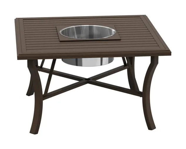 Tropitone 401158BRBK Fire Square Banchetto 48 inch Dining Height Beverage Bucket Table Tropitone 401158BRBK Fire Square Banchetto 48 inch Dining Height Beverage Bucket Table