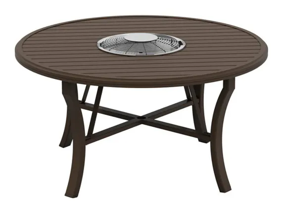 Tropitone 401154FTCH Fire Round Banchetto 54 inch Dining Height Charcoal Table Tropitone 401154FTCH Fire Round Banchetto 54 inch Dining Height Charcoal Table