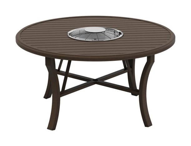 Tropitone 401154FTCH Fire Round Banchetto 54 inch Dining Height Charcoal Table Tropitone 401154FTCH Fire Round Banchetto 54 inch Dining Height Charcoal Table