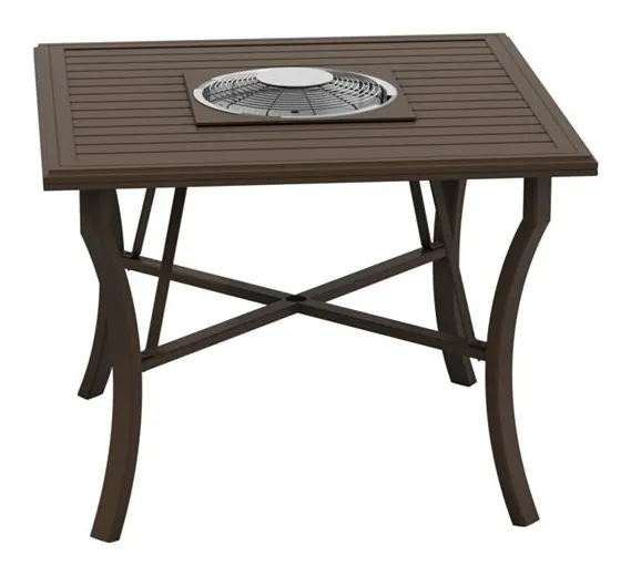 Tropitone 401158FTCH-34 Fire Square Banchetto 48 inch Counter Height Charcoal Table Tropitone 401158FTCH-34 Fire Square Banchetto 48 inch Counter Height Charcoal Table