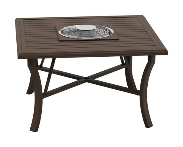Tropitone 401158FTCH Fire Square Banchetto 48 inch Dining Height Charcoal Table Tropitone 401158FTCH Fire Square Banchetto 48 inch Dining Height Charcoal Table