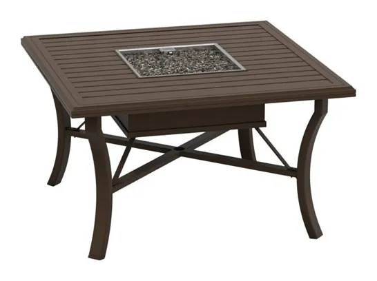 Tropitone 401158FTBL Fire Square Banchetto 48 inch Dining Height Gas Table Tropitone 401158FTBL Fire Square Banchetto 48 inch Dining Height Gas Table