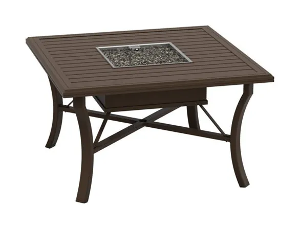 Tropitone 401158FTBL Fire Square Banchetto 48 inch Dining Height Gas Table Tropitone 401158FTBL Fire Square Banchetto 48 inch Dining Height Gas Table