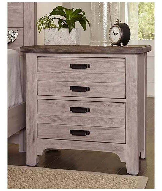 Vaughan Bassett 741-227 Bungalow Home Night Stand 2 Drawer Dover Grey Two Tone Vaughan Bassett 741-227 Bungalow Home Night Stand 2 Drawer Dover Grey Two Tone