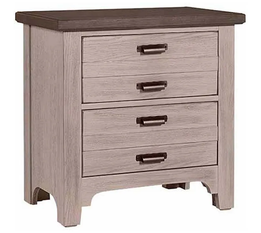 Vaughan Bassett 741-227 Bungalow Home Night Stand 2 Drawer Dover Grey Two Tone Vaughan Bassett 741-227 Bungalow Home Night Stand 2 Drawer Dover Grey Two Tone