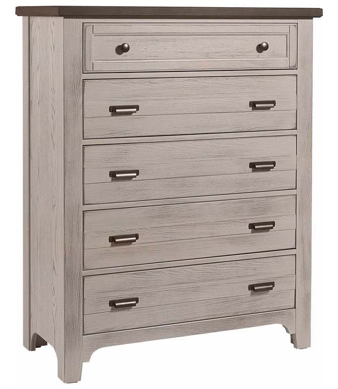 Vaughan Bassett 741-115 Bungalow Home Chest 5 Drawer Dover Grey Two Tone Vaughan Bassett 741-115 Bungalow Home Chest 5 Drawer Dover Grey Two Tone