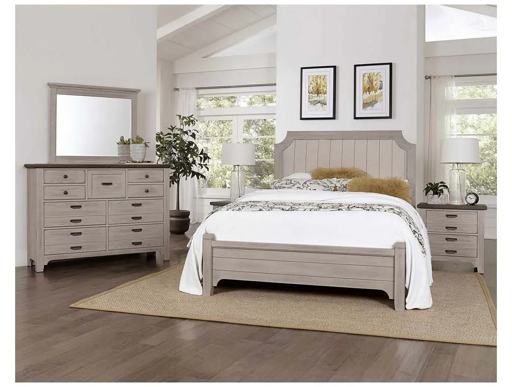 Vaughan Bassett 741-551-855-922 Bungalow Home Queen Upholstered Bed Dover Grey Two Tone Vaughan Bassett 741-551-855-922 Bungalow Home Queen Upholstered Bed Dover Grey Two Tone