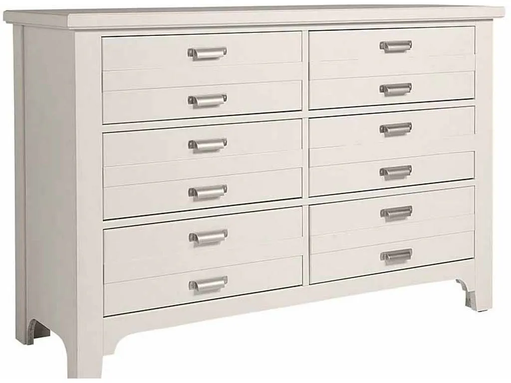 Vaughan Bassett 744-001 Bungalow Home Double Dresser 6 Drawer Lattice Vaughan Bassett 744-001 Bungalow Home Double Dresser 6 Drawer Lattice