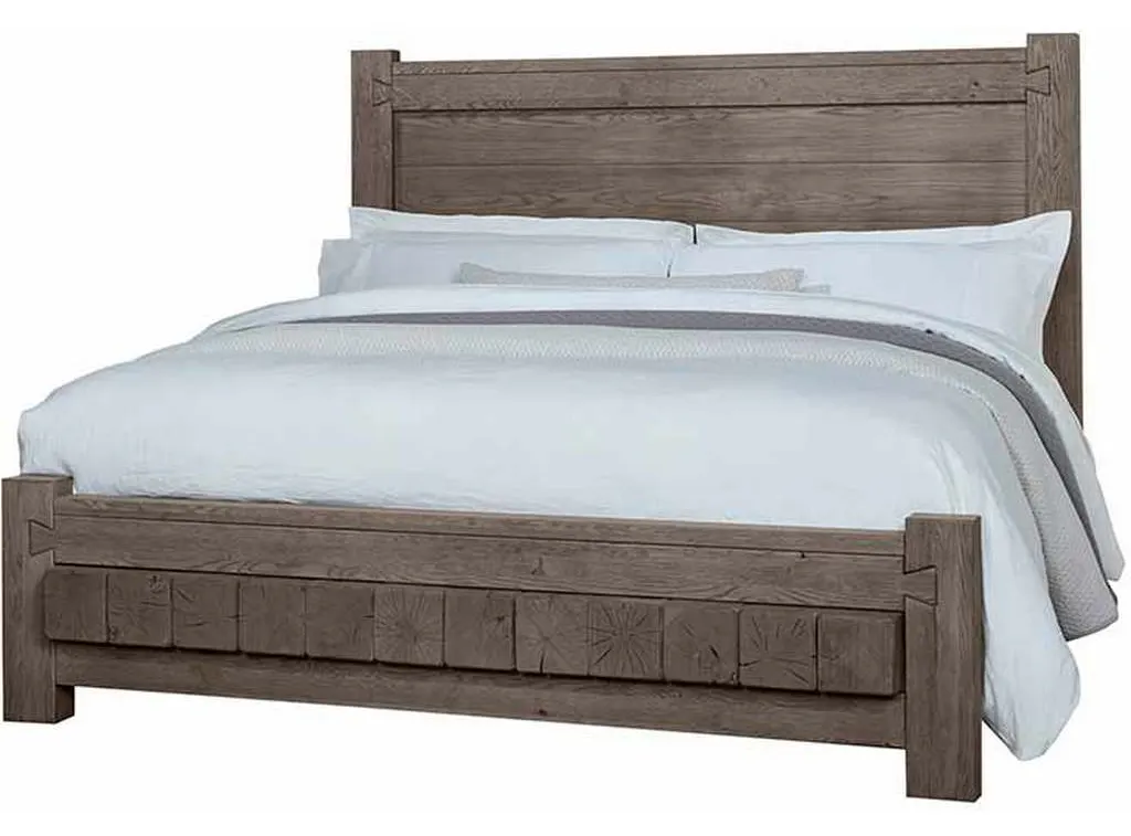 Vaughan Bassett 751-668-166-922-MS2 Dovetail King Poster Bed with 6x6 FB Mystic Grey Vaughan Bassett 751-668-166-922-MS2 Dovetail King Poster Bed with 6x6 FB Mystic Grey