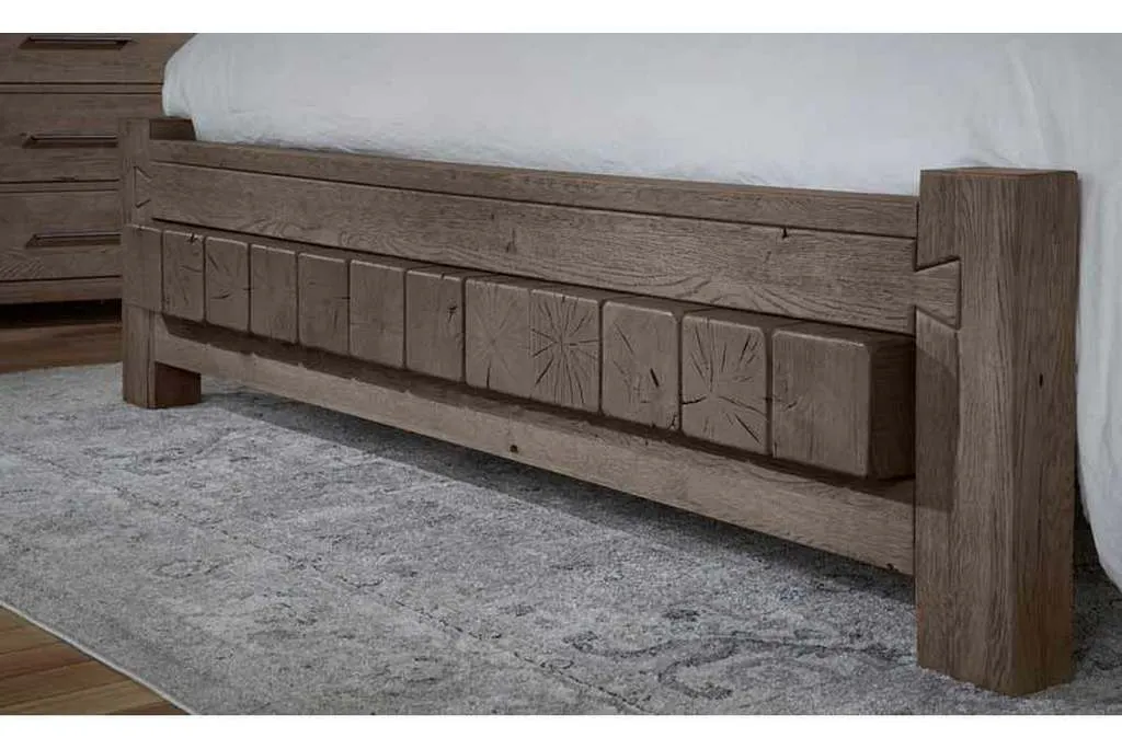 Vaughan Bassett 751-668-166-944-MS2 Dovetail Cal King Poster Bed with 6x6 FB Mystic Grey Vaughan Bassett 751-668-166-944-MS2 Dovetail Cal King Poster Bed with 6x6 FB Mystic Grey