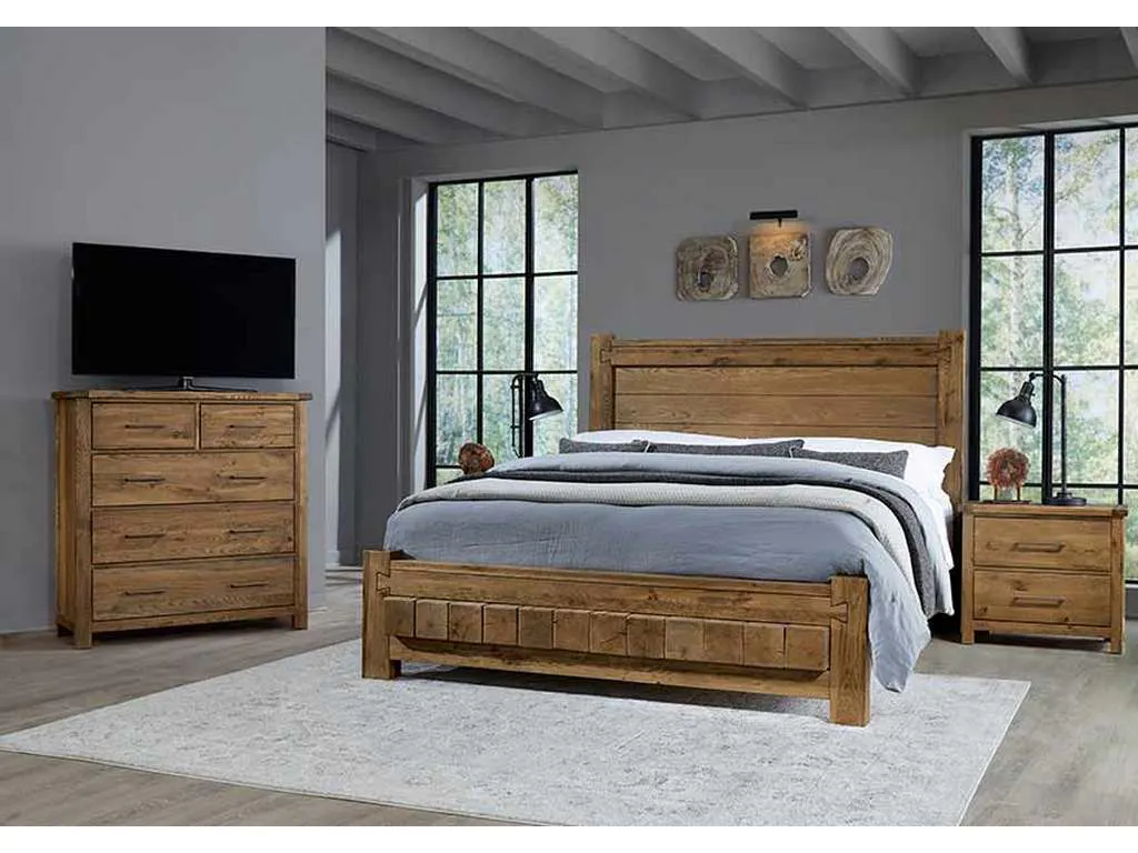 Vaughan Bassett 752-668-166-944-MS2 Dovetail Cal King Poster Bed with 6x6 FB Natural Vaughan Bassett 752-668-166-944-MS2 Dovetail Cal King Poster Bed with 6x6 FB Natural