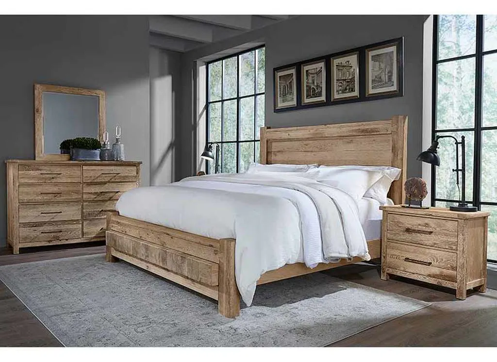 Vaughan Bassett 754-668-166-922-MS2 Dovetail King Poster Bed with 6x6 FB Sun Bleached White Vaughan Bassett 754-668-166-922-MS2 Dovetail King Poster Bed with 6x6 FB Sun Bleached White