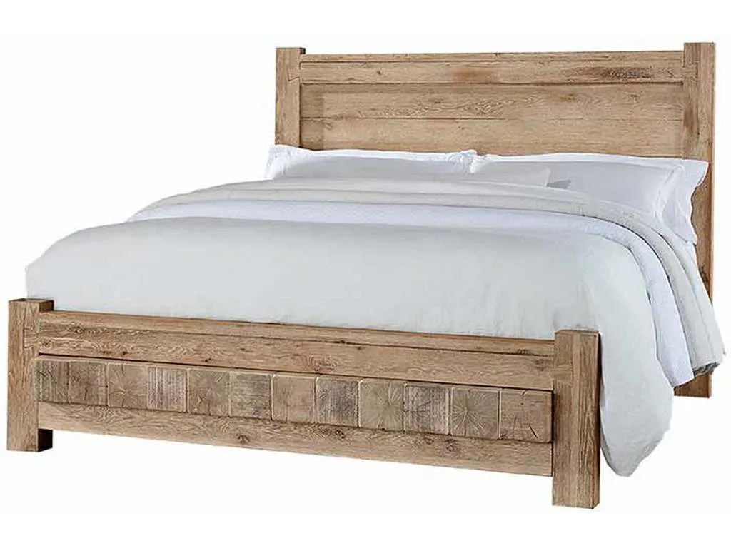 Vaughan Bassett 754-558-155-922 Dovetail Queen Poster Bed with 6×6 FB Sun Bleached White