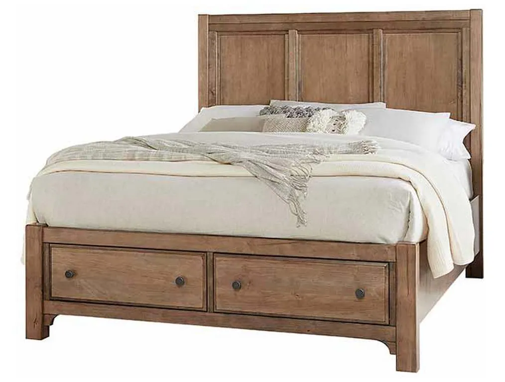 Vaughan Bassett 800-667-066B-502-666 Cool Farmhouse King Panel Bed with Storage Footboard Natural Vaughan Bassett 800-667-066B-502-666 Cool Farmhouse King Panel Bed with Storage Footboard Natural