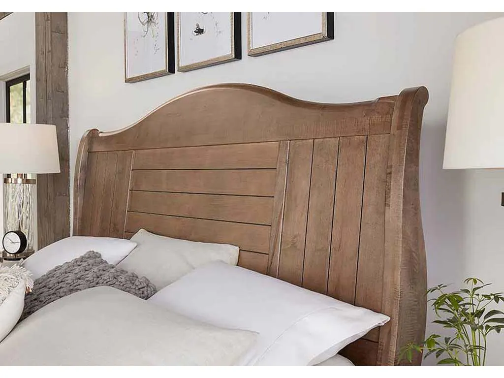 Vaughan Bassett 800-663-366-922-MS1 Cool Farmhouse King Sleigh Bed Natural Vaughan Bassett 800-663-366-922-MS1 Cool Farmhouse King Sleigh Bed Natural