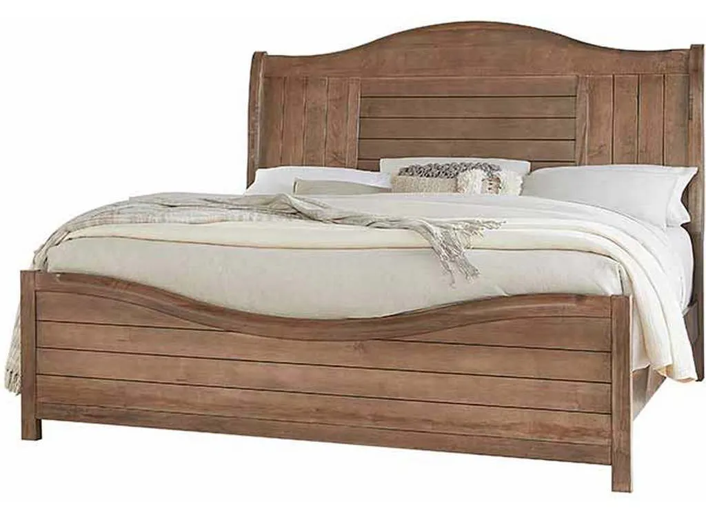 Vaughan Bassett 800-663-366-922-MS1 Cool Farmhouse King Sleigh Bed Natural Vaughan Bassett 800-663-366-922-MS1 Cool Farmhouse King Sleigh Bed Natural