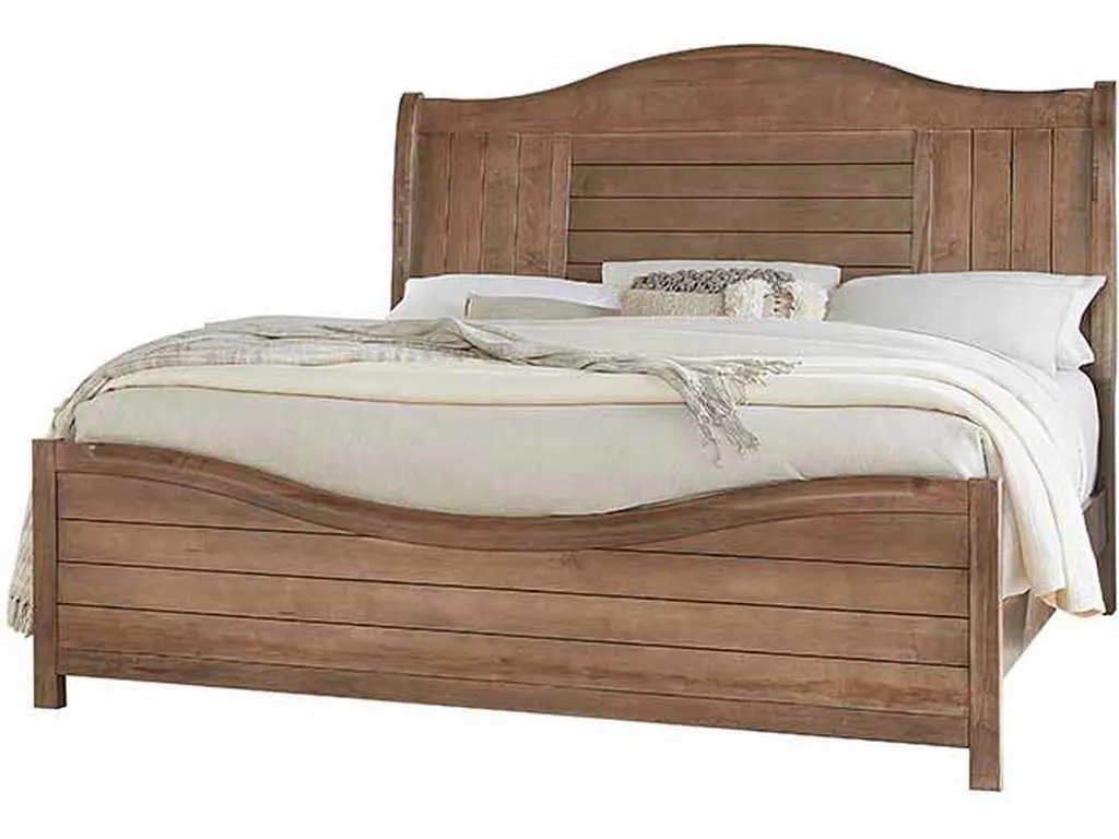 Vaughan Bassett 800-663-366-922-MS1 Cool Farmhouse King Sleigh Bed Natural Vaughan Bassett 800-663-366-922-MS1 Cool Farmhouse King Sleigh Bed Natural
