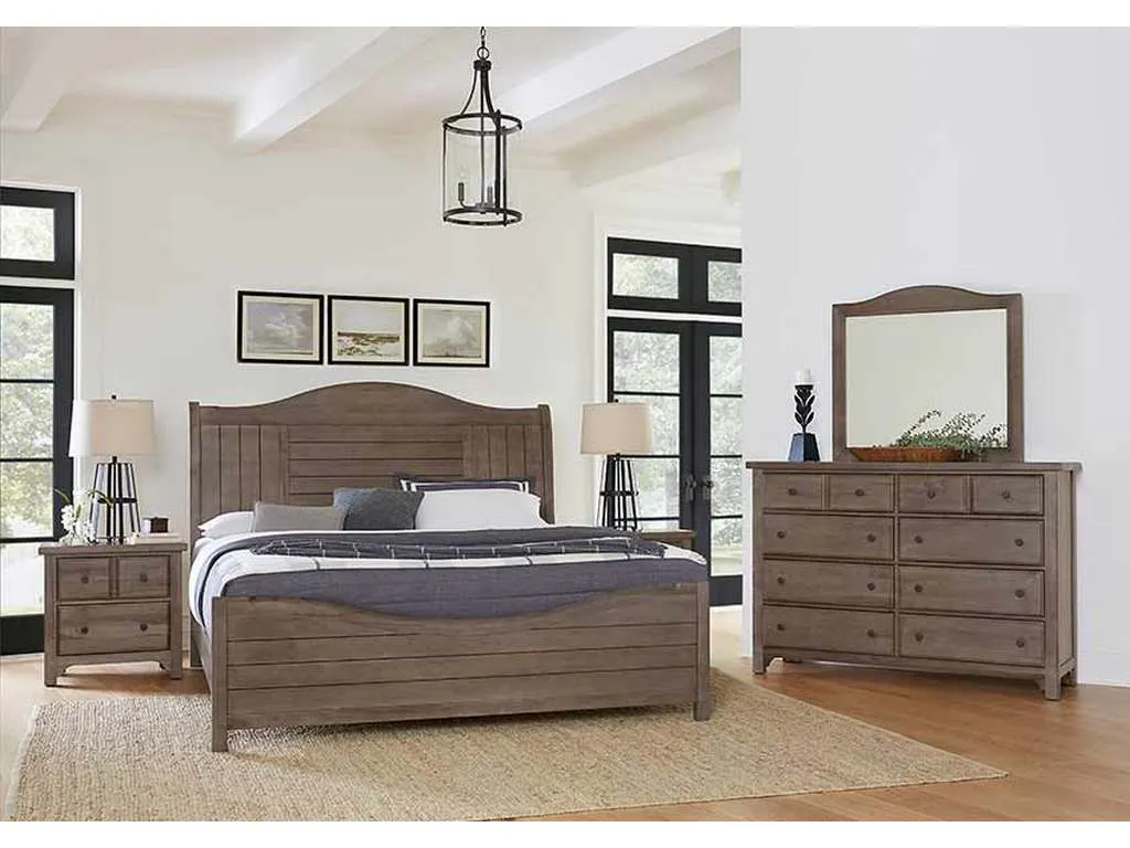 Vaughan Bassett 801-663-366-922-MS1 Cool Farmhouse King Sleigh Bed Grey Vaughan Bassett 801-663-366-922-MS1 Cool Farmhouse King Sleigh Bed Grey