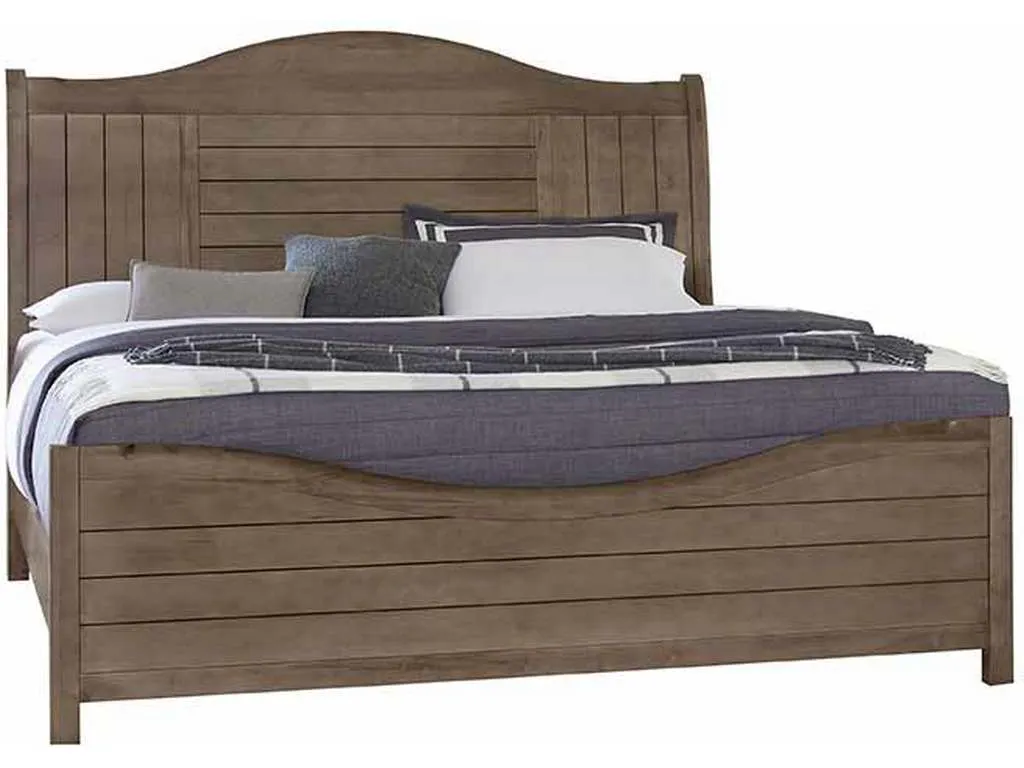 Vaughan Bassett 801-553-355-922 Cool Farmhouse Queen Sleigh Bed Grey