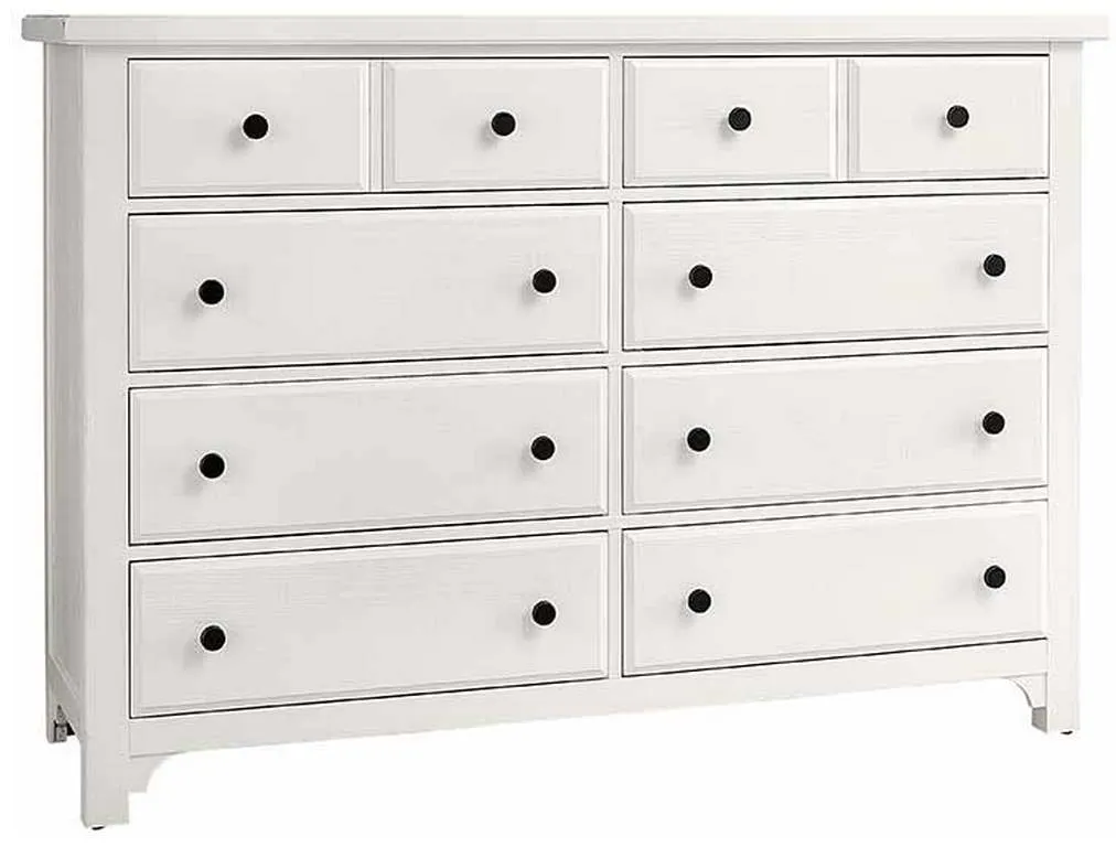 Vaughan Bassett 804-002 Cool Farmhouse Dresser 8 Drawer Soft White Vaughan Bassett 804-002 Cool Farmhouse Dresser 8 Drawer Soft White