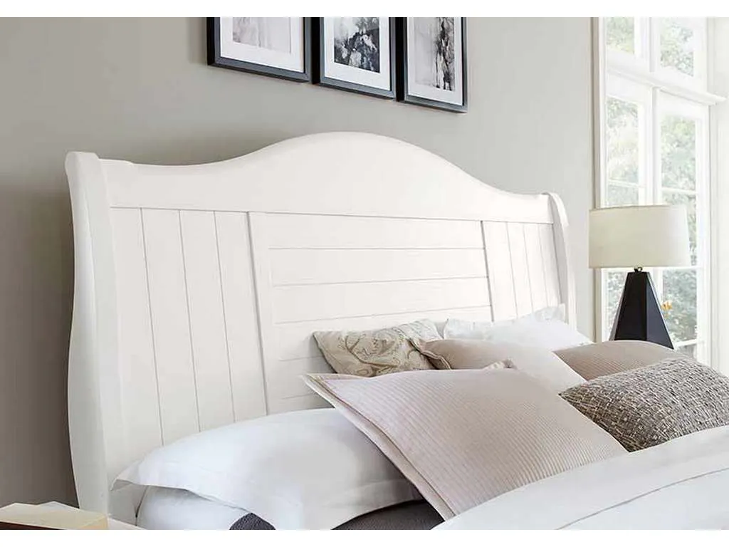 Vaughan Bassett 804-663-366-922-MS1 Cool Farmhouse King Sleigh Bed Soft White Vaughan Bassett 804-663-366-922-MS1 Cool Farmhouse King Sleigh Bed Soft White