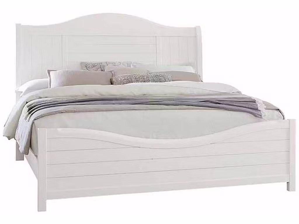 Vaughan Bassett 804-663-366-922-MS1 Cool Farmhouse King Sleigh Bed Soft White Vaughan Bassett 804-663-366-922-MS1 Cool Farmhouse King Sleigh Bed Soft White