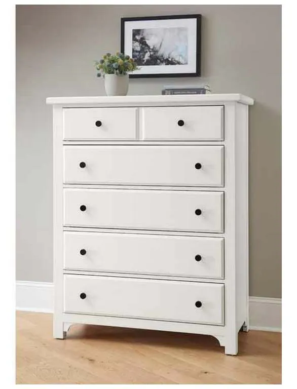Vaughan Bassett 804-115 Cool Farmhouse Chest 5 Drawer Soft White Vaughan Bassett 804-115 Cool Farmhouse Chest 5 Drawer Soft White