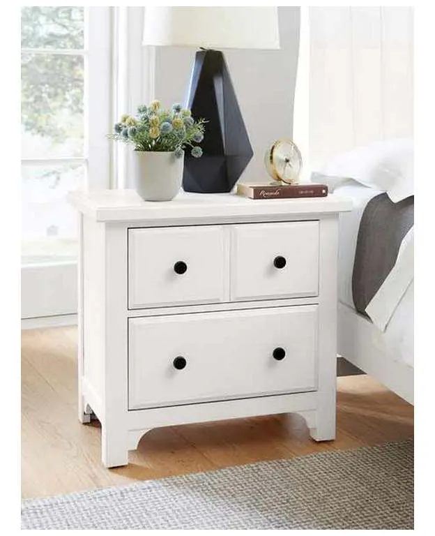 Vaughan Bassett 804-227 Cool Farmhouse Night Stand 2 Drawer Soft White Vaughan Bassett 804-227 Cool Farmhouse Night Stand 2 Drawer Soft White